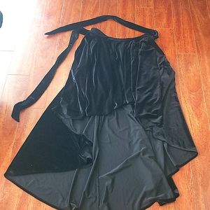 Velvet Black High-Low Skirt